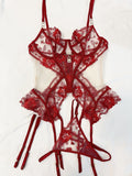 Ensemble de soutien-gorge en maille transparente