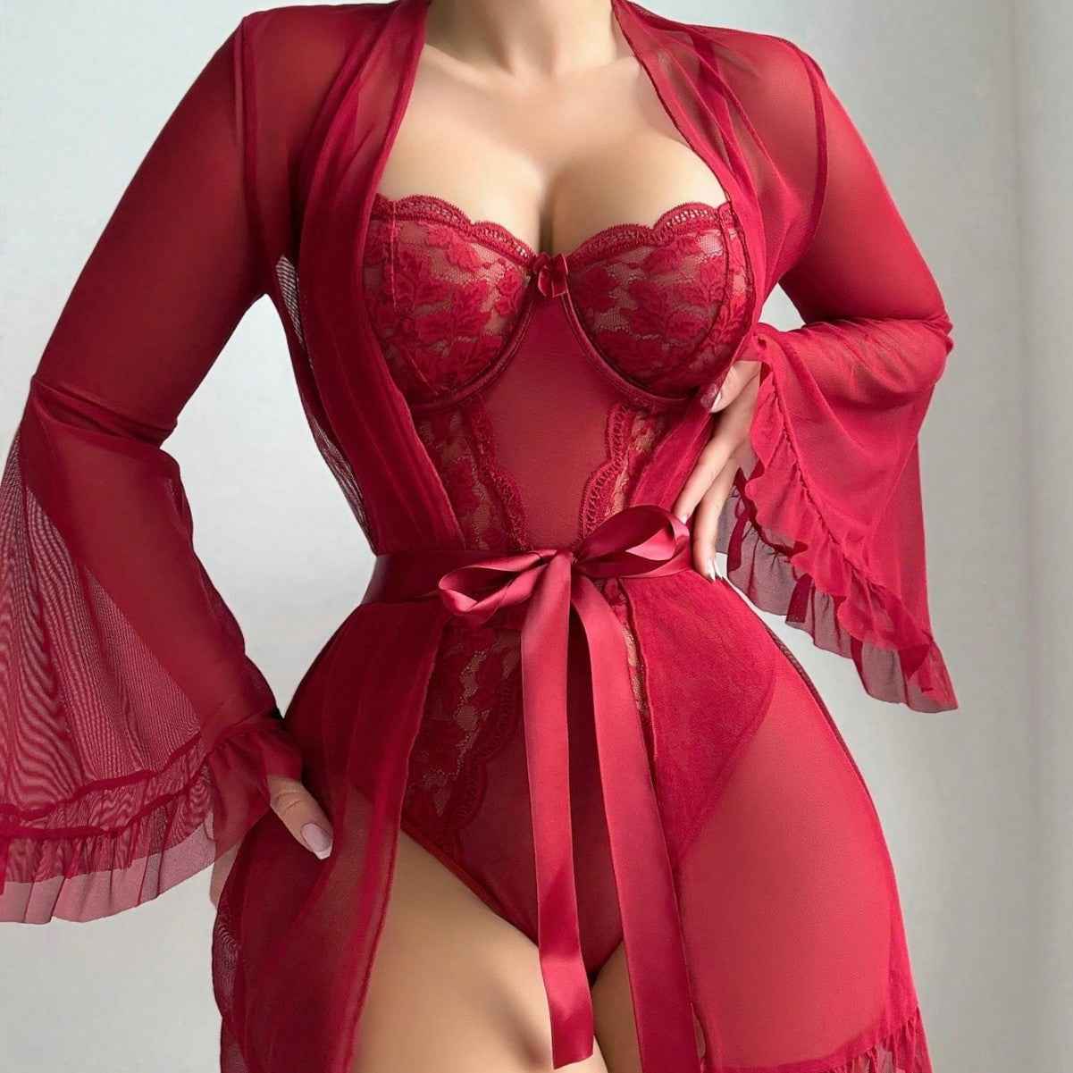 Ensemble de lingerie sexy ceinturée