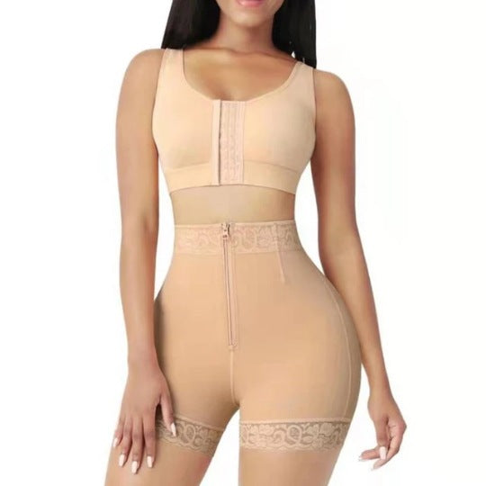 Style Zipper Button-Up Buttocks-Lifting Body-Shaping Tummy-Control Butt-Lifting
