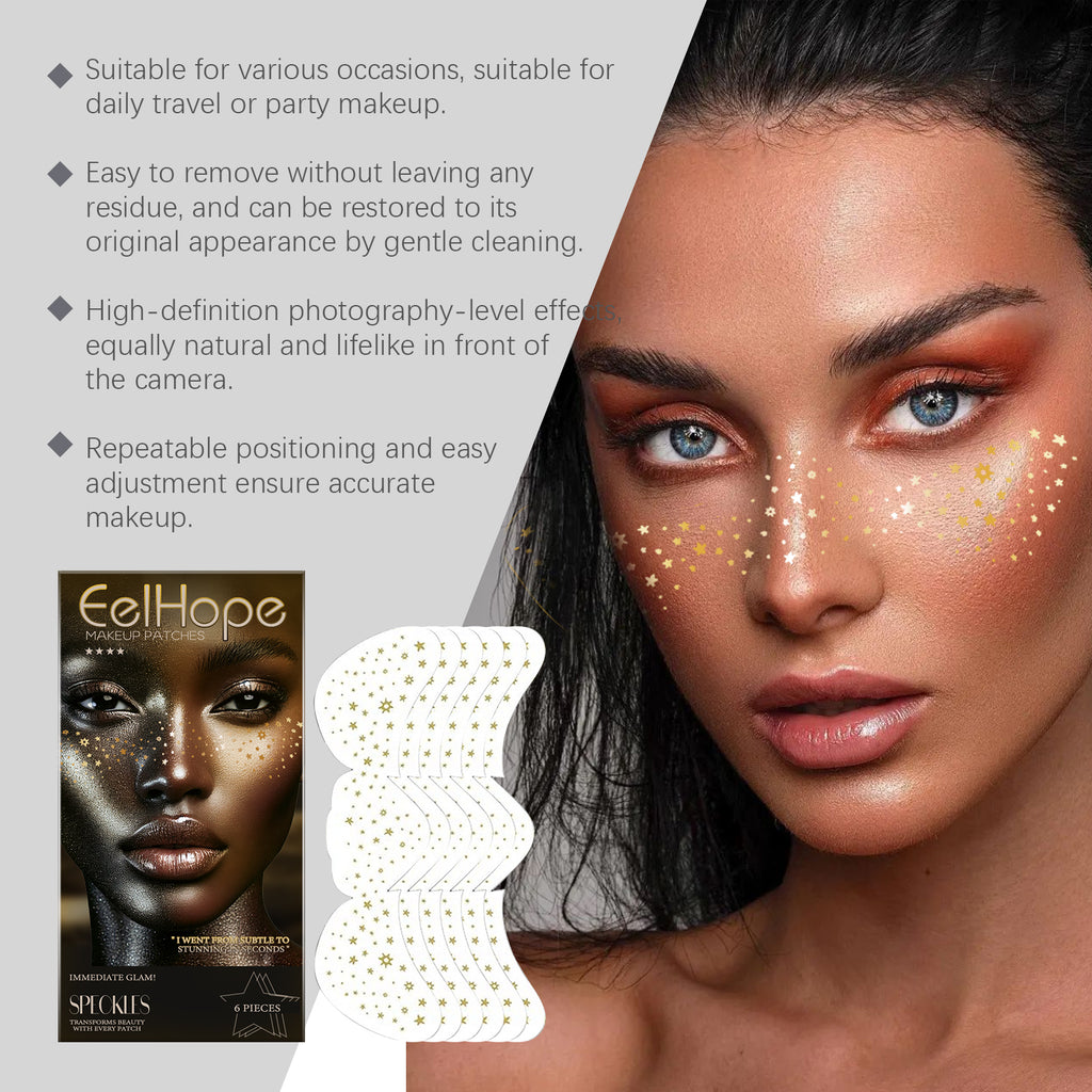 Autocollants de visage tatoués Eelhope Glitter