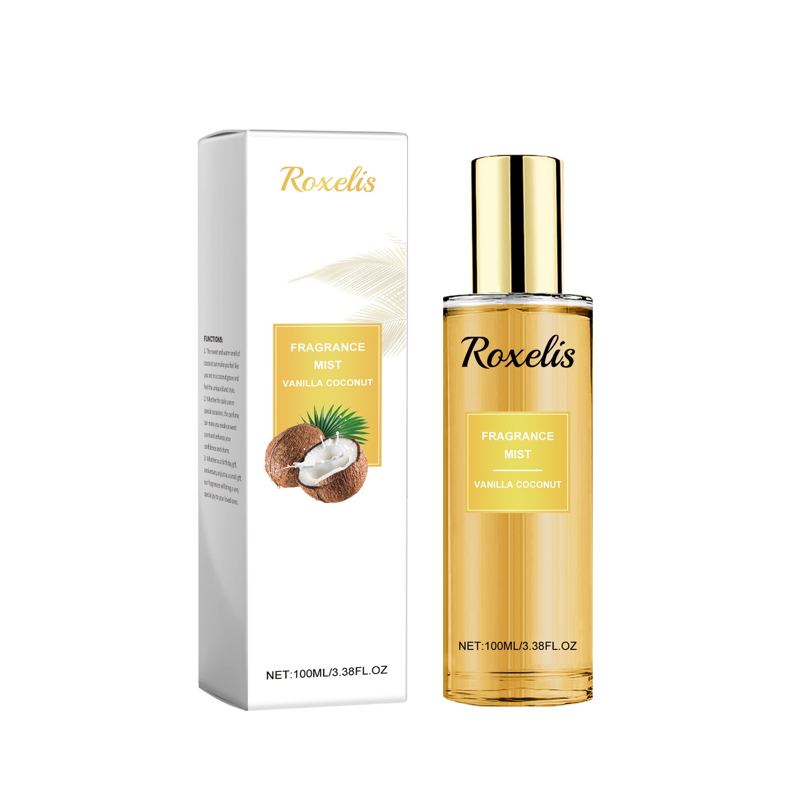 Spray de parfum à la noix de coco à la vanille Roxelis Parfum longue durée