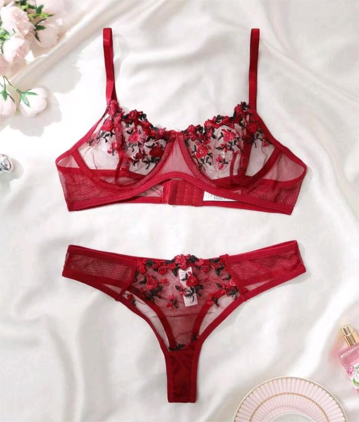 Ensemble deux pièces de lingerie transparente