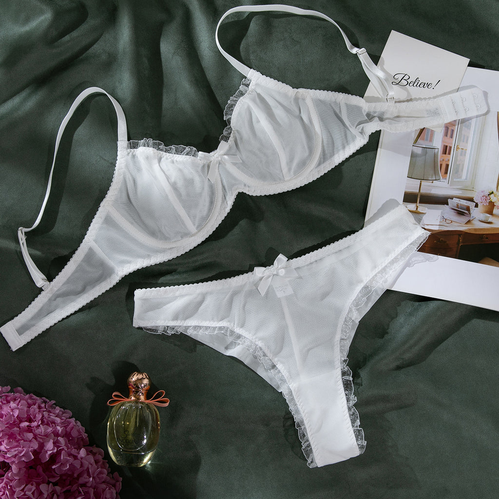 Ensemble de soutien-gorge ajouré en maille sexy