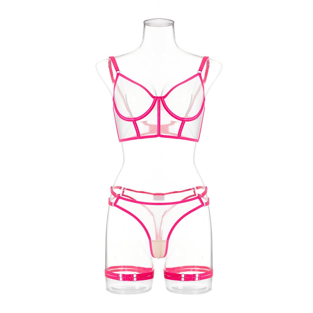 Soutien-gorge transparent en dentelle et en maille