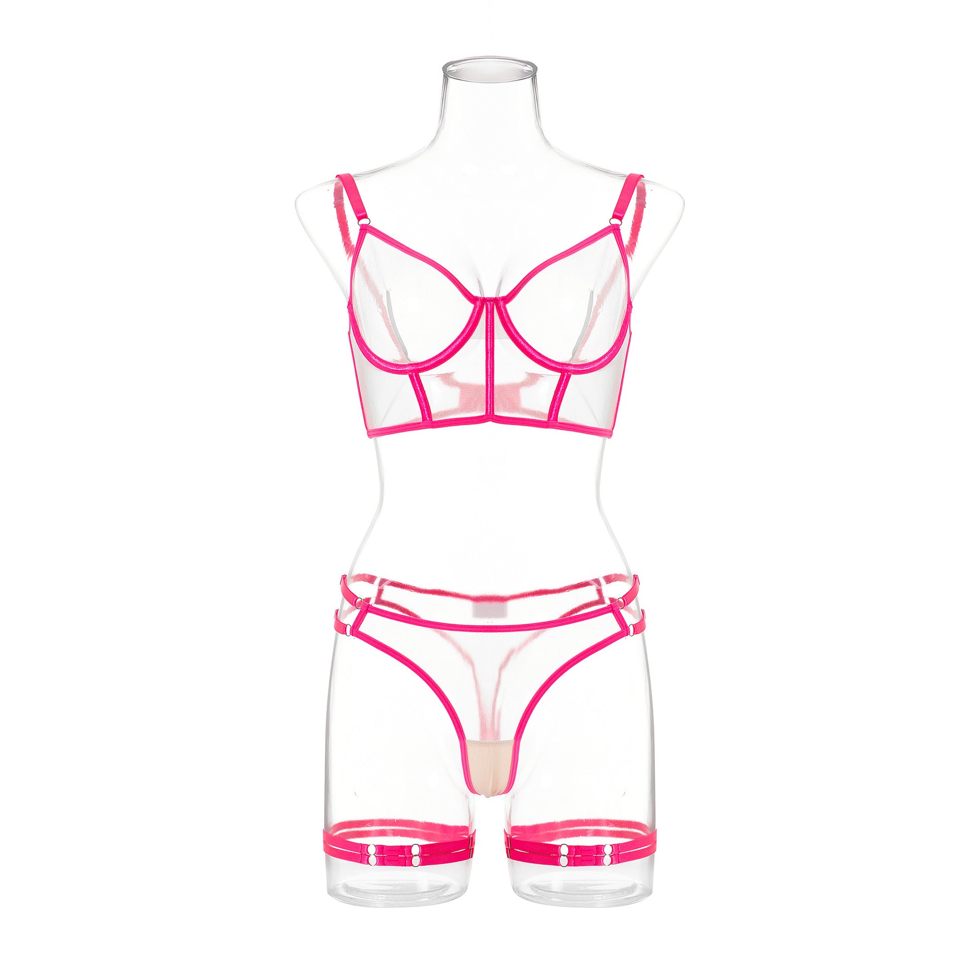 Soutien-gorge transparent en dentelle et en maille