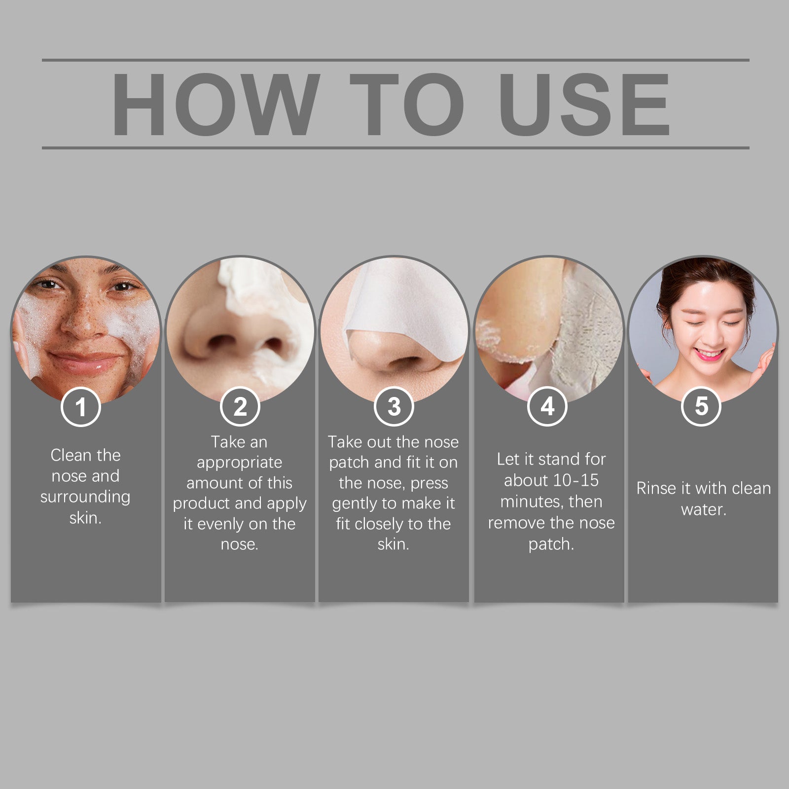 L'ensemble de masques pour le nez Hoygi Blackhead