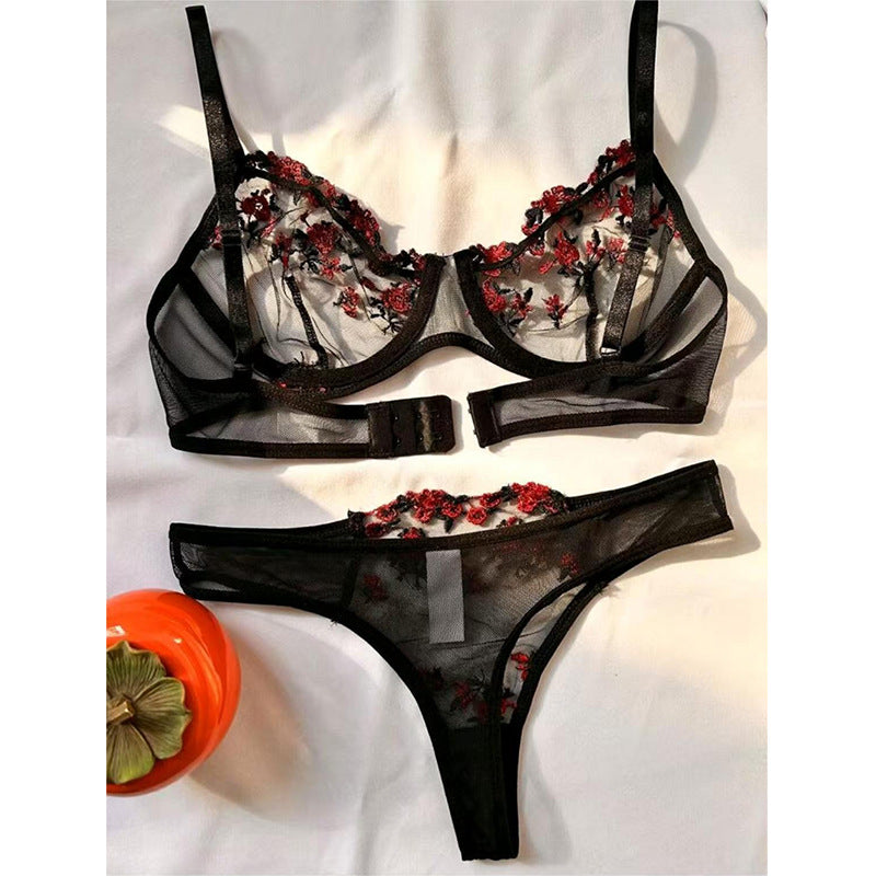 Ensemble deux pièces de lingerie transparente