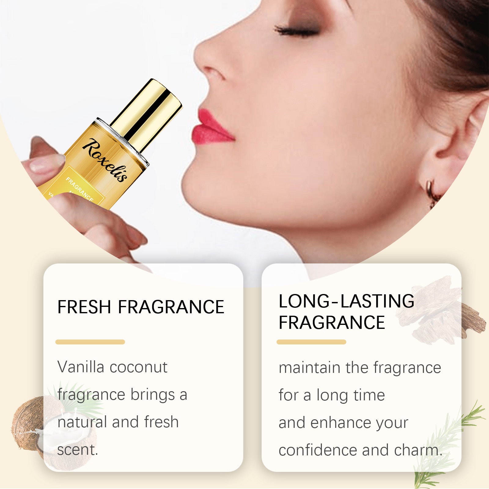 Spray de parfum à la noix de coco à la vanille Roxelis Parfum longue durée